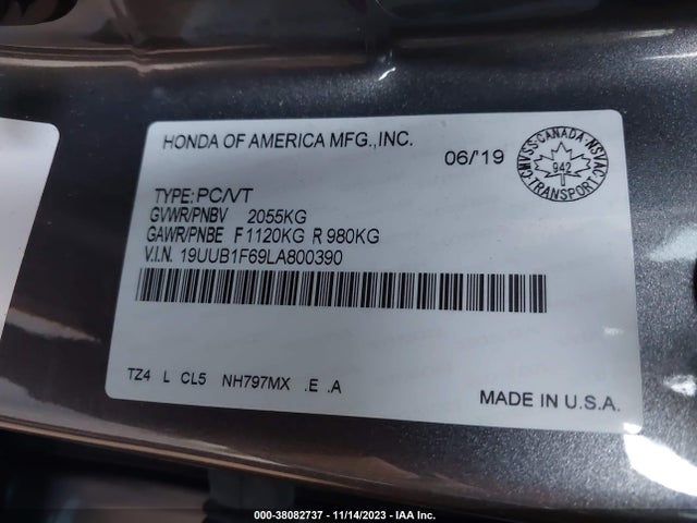 Acura Tlx A-spec/a-spec W 2020 19UUB1F69LA800390 Image 9
