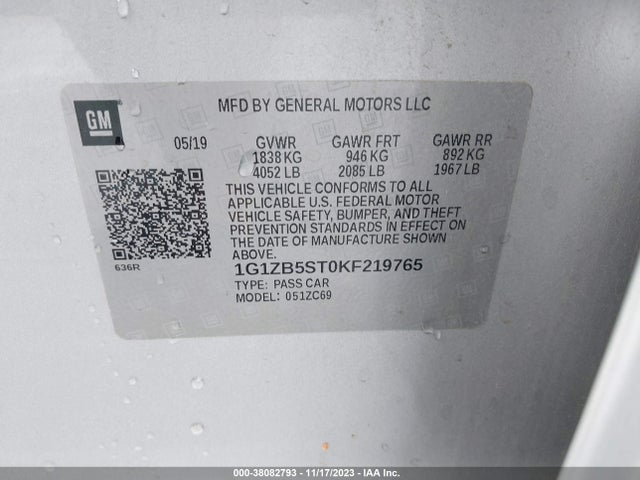 Chevrolet Malibu 1ls 2019 1G1ZB5ST0KF219765 Image 9