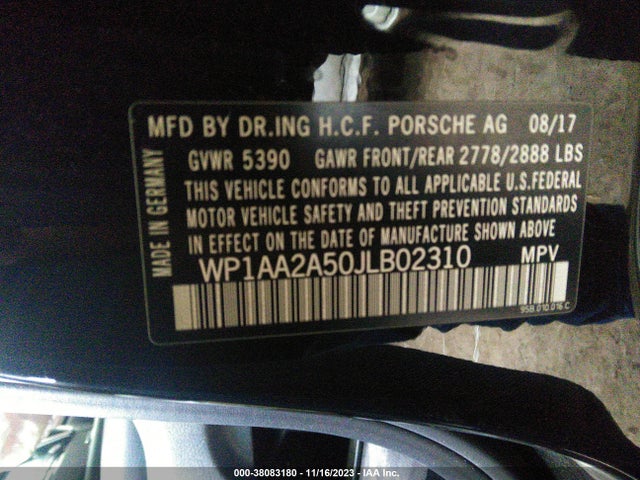 2018 PORSCHE MACAN WP1AA2A50JLB02310 Photo 8