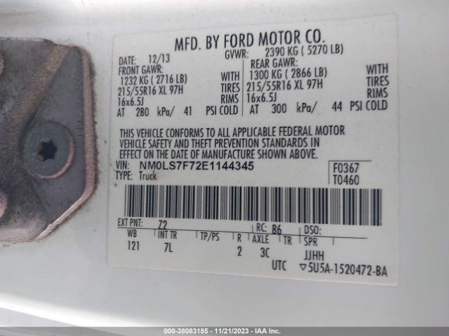 NM0LS7F72E1144345 Ford Transit Connect Xlt