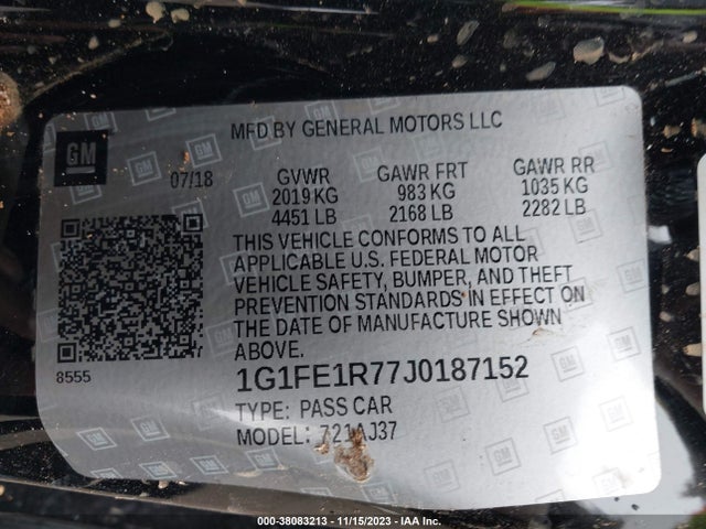 Chevrolet Camaro 1ss 2018 1G1FE1R77J0187152 Image 9