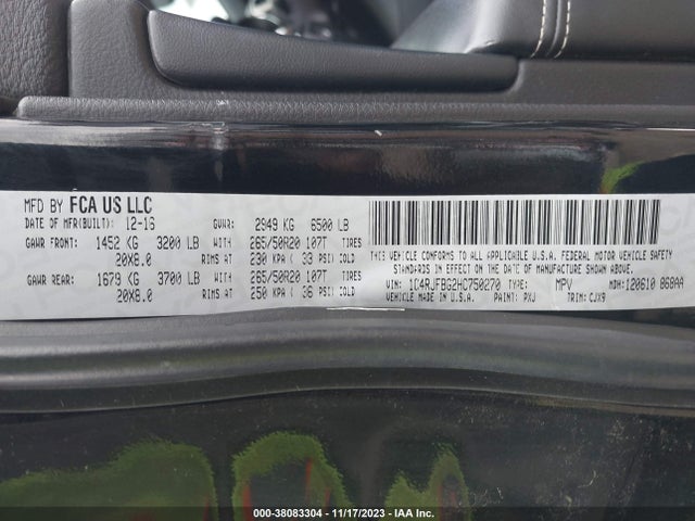 1C4RJFBG2HC750270 Jeep Grand Cherokee Limited 4x4