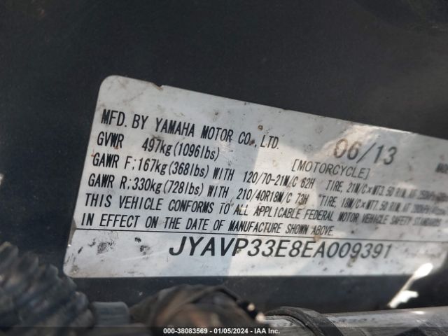 2014 YAMAHA XVS1300 JYAVP33E8EA009391 Photo 9