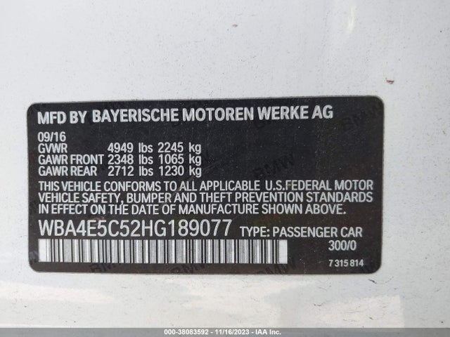 BMW 440i Gran Coupe Xdrive 2017 WBA4E5C52HG189077 Image 9