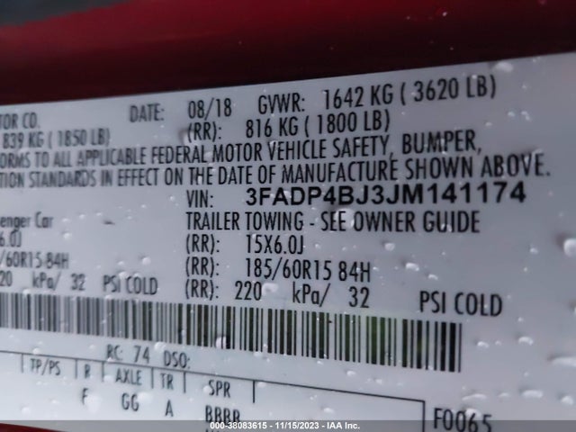 Ford FIESTA SE 2018 3FADP4BJ3JM141174 Image 9