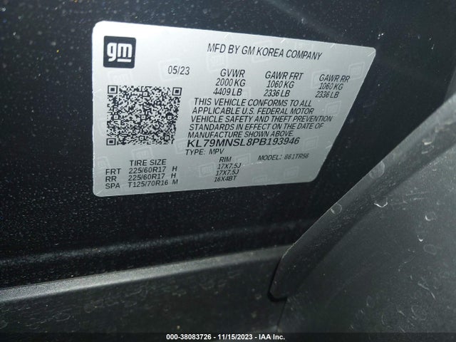 Chevrolet Trailblazer Awd Ls 2023 KL79MNSL8PB193946 Image 9