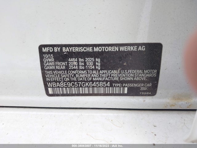 WBA8E9C57GK645854 BMW 328I