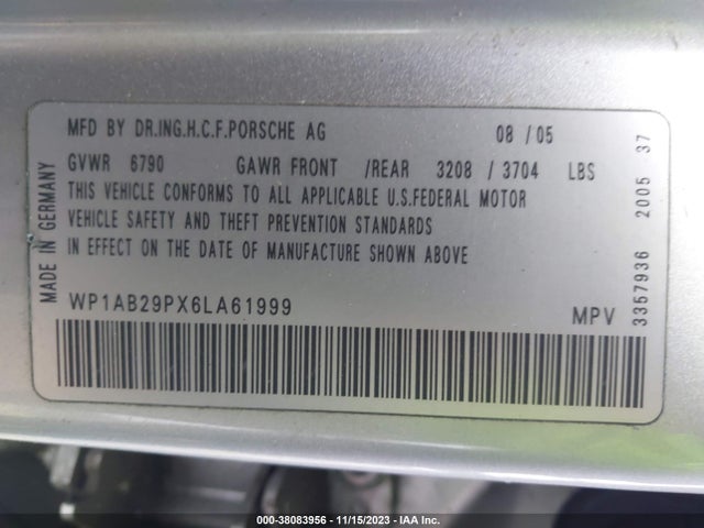 2006 PORSCHE CAYENNE WP1AB29PX6LA61999 Photo 8