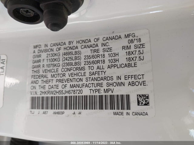 Honda CR-V EX 2018 2HKRW2H55JH678720 Image 9
