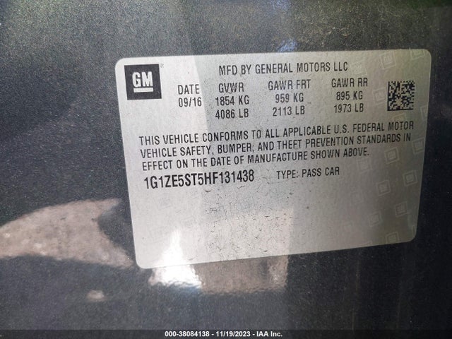 Chevrolet MALIBU 1LT 2017 1G1ZE5ST5HF131438 Image 9