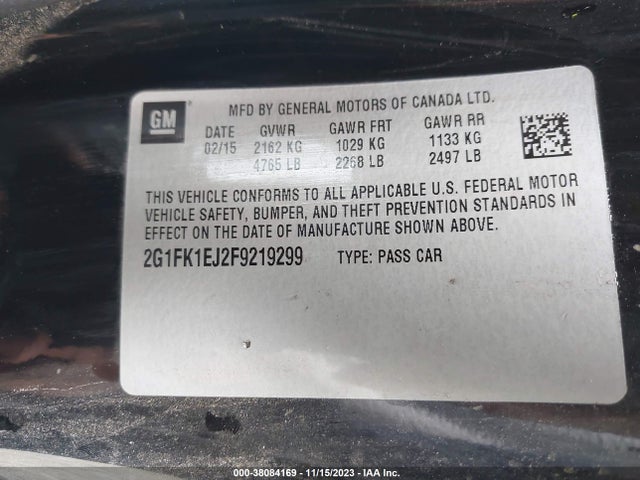 Chevrolet CAMARO 2SS 2015 2G1FK1EJ2F9219299 Image 9