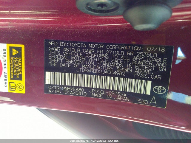 Toyota Mirai 2018 JTDBVRBD2JA004982 Image 9