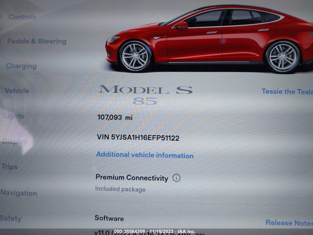 5YJSA1H16EFP51122 Tesla Model S 60 Kwh Battery/p85