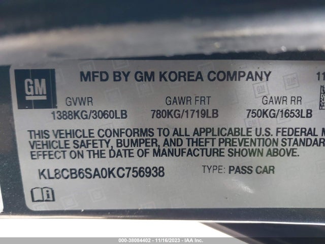 Chevrolet Spark Ls Cvt 2019 KL8CB6SA0KC756938 Image 9