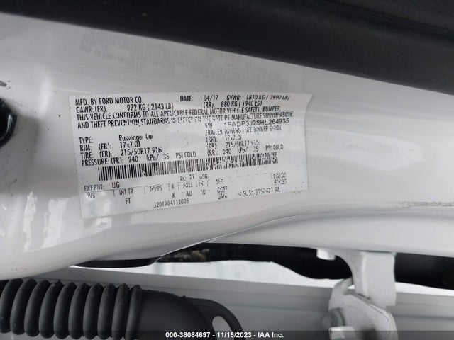 2017 FORD FOCUS TITANIUM VIN: 1FADP3J28HL264985