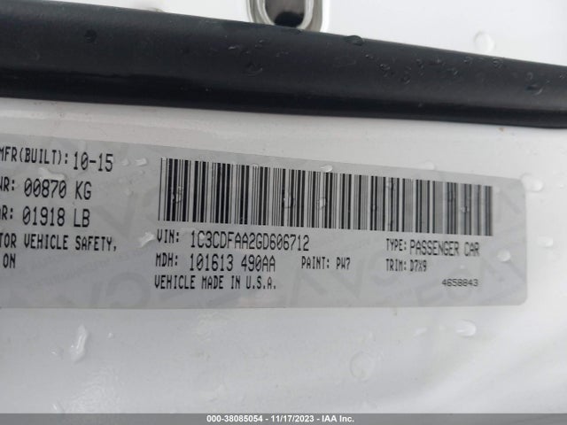 Dodge DART SE 2016 1C3CDFAA2GD606712 Image 9