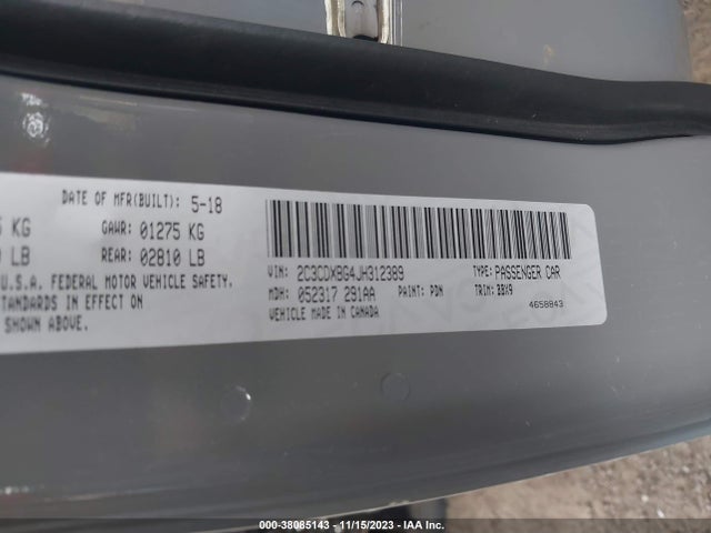 Dodge Charger Sxt Rwd 2018 2C3CDXBG4JH312389 Image 9