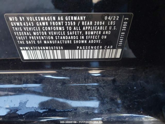 2022 VOLKSWAGEN GOLF GTI WVWL87CD6NW207039 Photo 8