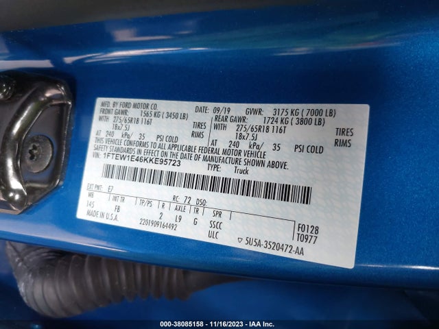 Ford F-150 Xlt 2019 1FTEW1E46KKE95723 Image 9