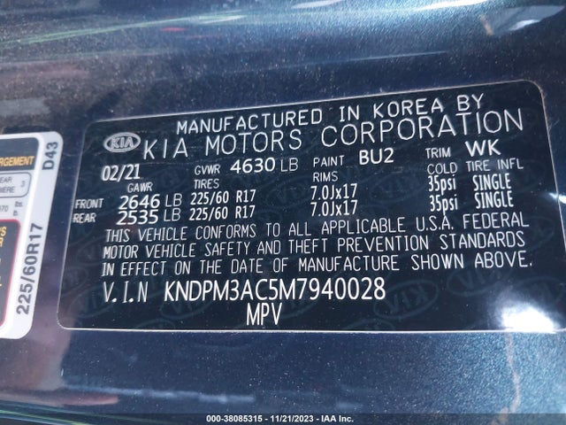 KIA Sportage Lx 2021 KNDPM3AC5M7940028 Image 9