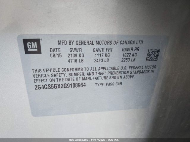 2G4GS5GX2G9108964 Buick Regal Turbo Premium Ii