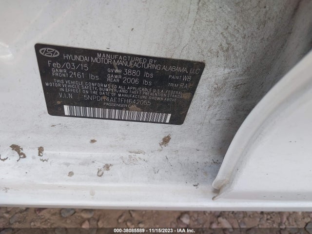 2015 HYUNDAI ELANTRA SE VIN: 5NPDH4AE1FH642055