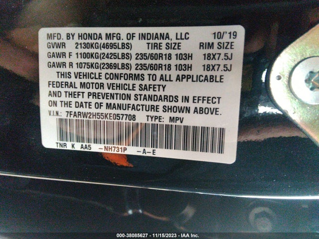 Honda CR-V EX 2019 7FARW2H55KE057708 Image 9