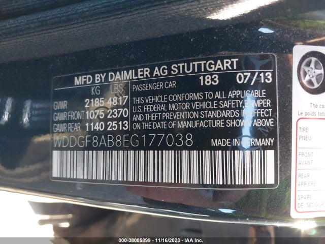 2014 MERCEDES-BENZ C 300 SPORT 4MATIC/LUXURY 4MATIC VIN: WDDGF8AB8EG177038