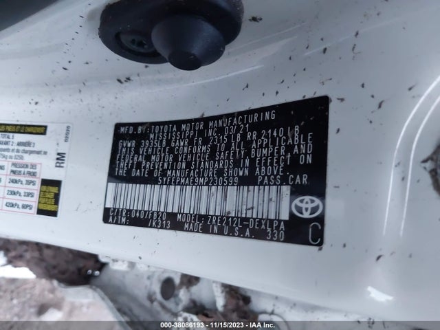Toyota COROLLA LE 2021 5YFEPMAE9MP230599 Image 9