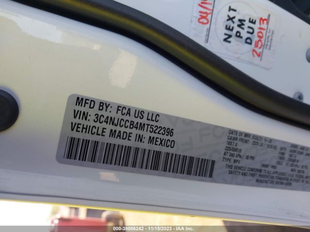 3C4NJCCB4MT522396 Jeep Compass Limited Fwd