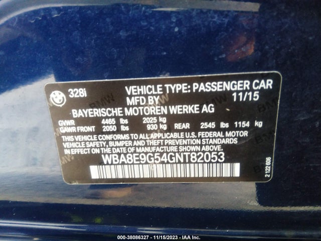 WBA8E9G54GNT82053 BMW 328I