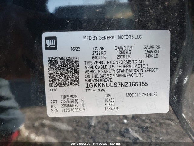 GMC Acadia Awd Slt 2022 1GKKNULS7NZ165355 Image 9