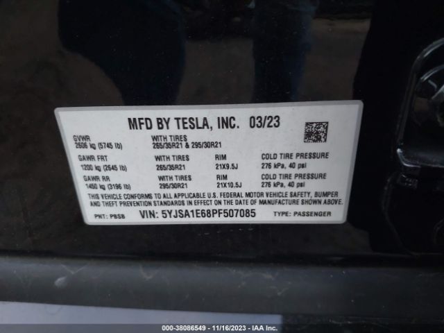 2023 TESLA MODEL S 5YJSA1E68PF507085 Photo 8