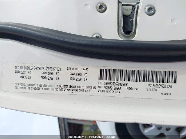 2007 DODGE CALIBER VIN: 1B3HB28B67D429081
