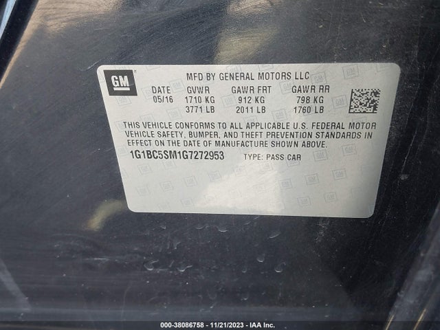 Chevrolet Cruze Ls Auto 2016 1G1BC5SM1G7272953 Image 9