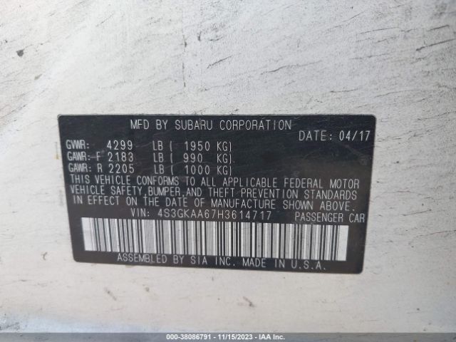 4S3GKAA67H3614717 Subaru Impreza 2.0i