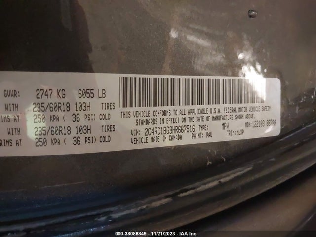 2C4RC1BG3HR667516 Chrysler Pacifica Touring-l