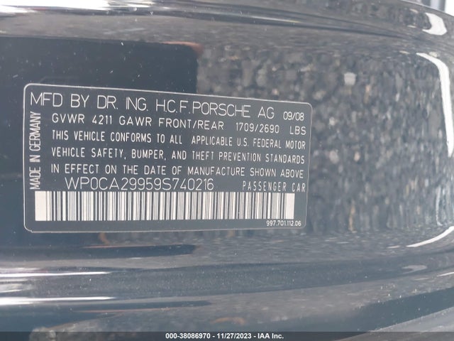 2009 PORSCHE 911 WP0CA29959S740216 Photo 8