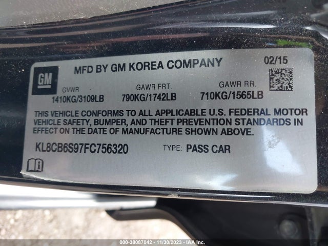 Chevrolet SPARK LS 2015 KL8CB6S97FC756320 Image 9