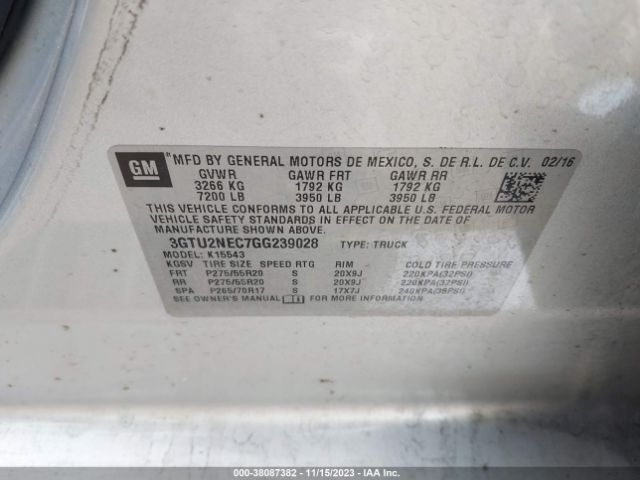 3GTU2NEC7GG239028 GMC Sierra 1500 Slt