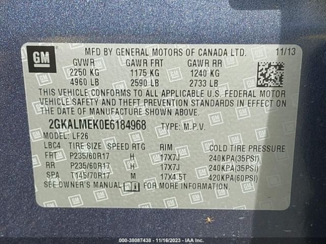 2GKALMEK0E6184968 GMC Terrain Sle