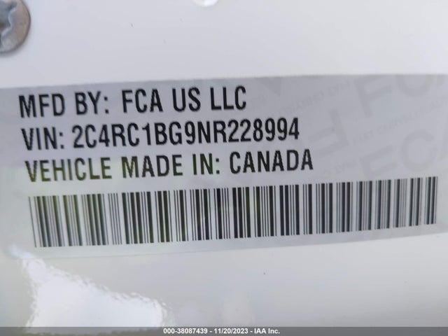 Chrysler Pacifica Touring L 2022 2C4RC1BG9NR228994 Image 9