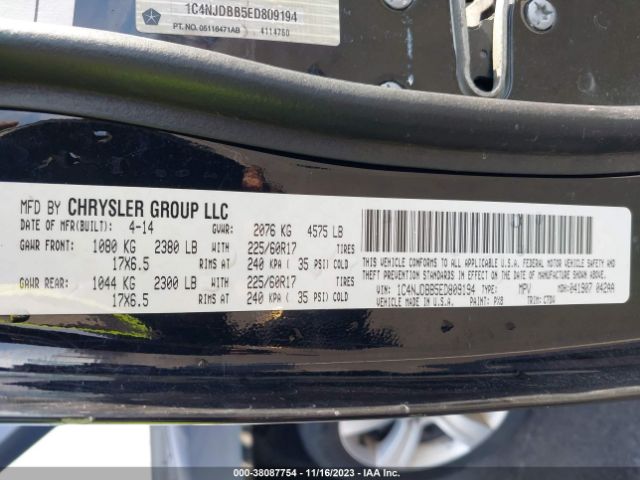 1C4NJDBB5ED809194 Jeep Compass Sport