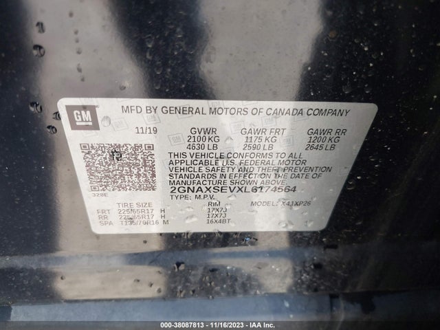 Chevrolet Equinox Awd Ls 2020 2GNAXSEVXL6174564 Image 9