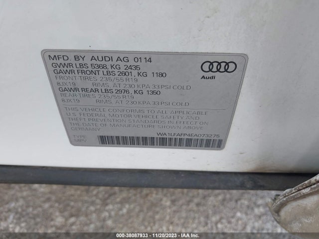 Audi Q5 2.0t Premium 2014 WA1LFAFP4EA073275 Image 9
