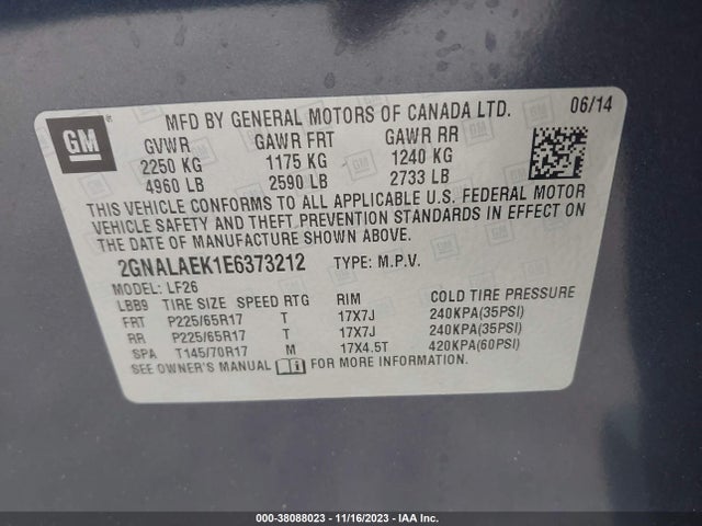 Chevrolet EQUINOX LS 2014 2GNALAEK1E6373212 Image 9