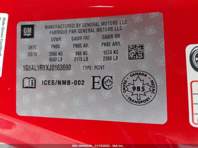 1G6AL1RYXJ0163690 Cadillac ATS-V