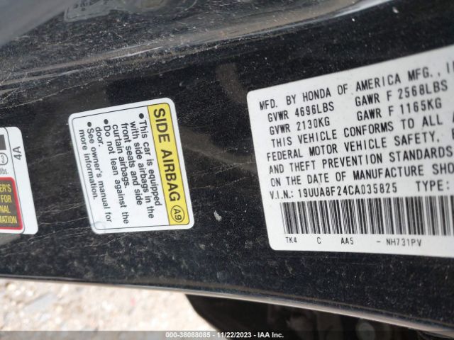 2012 ACURA TL 19UUA8F24CA035825 Photo 8