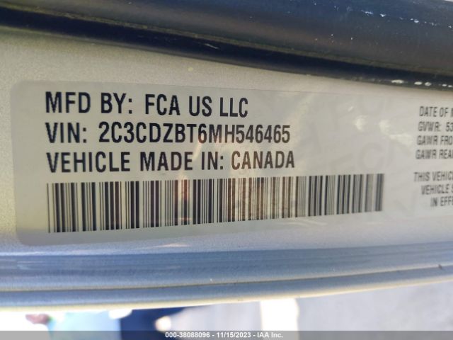 2C3CDZBT6MH546465 Dodge Challenger R/t