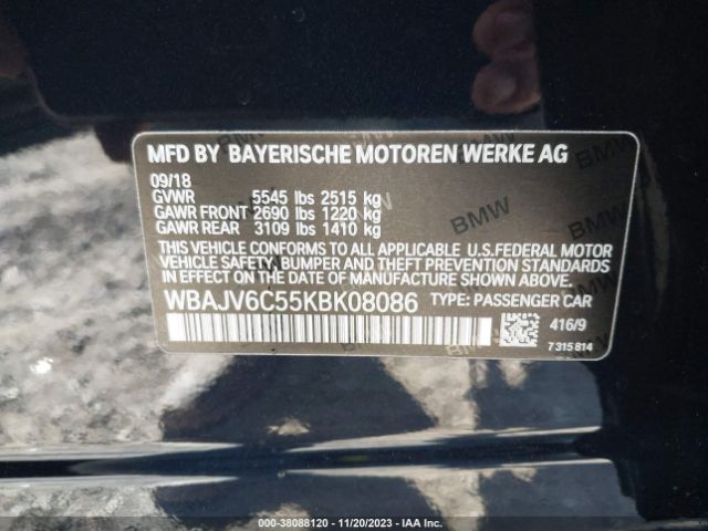 WBAJV6C55KBK08086 BMW 640i Gran Turismo Xdrive